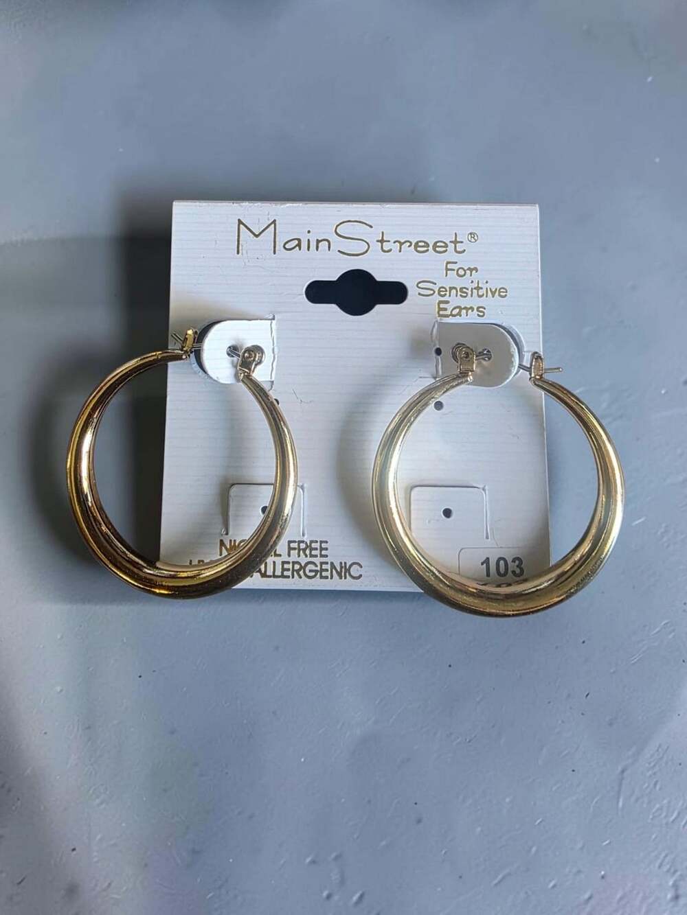 Main Street Earrings #103 Thick Gold Hoop